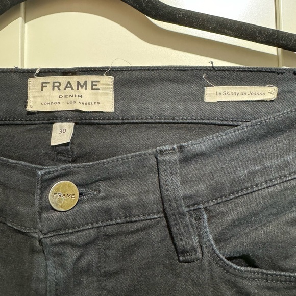 FRAME Denim - Multi Rip Mid Rise Skinny Jean - Picture 3 of 3